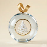 Personalized Crystal Glass Ball Ornament — Custom Photo & Engraved Text
