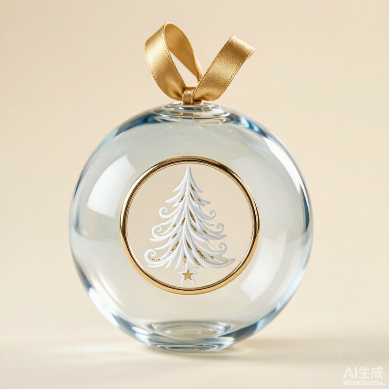 Personalized Crystal Glass Ball Ornament — Custom Photo & Engraved Text